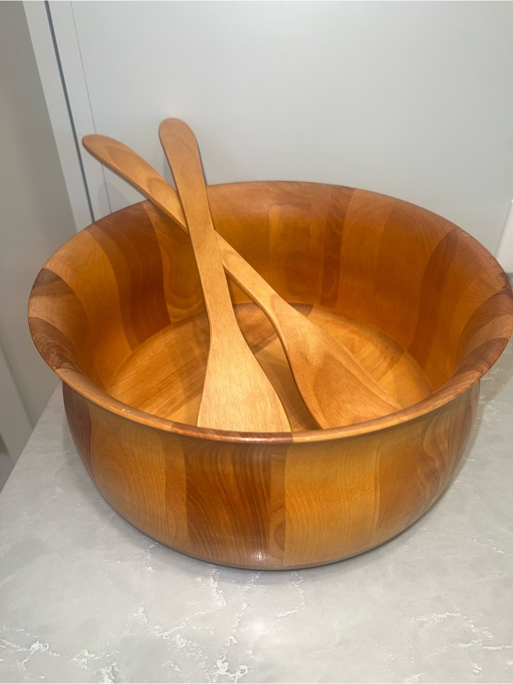 John McLeod Vermont Bowl Co. for Williams-Sonoma Wooden Salad Bow & Utensials